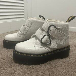 White Doc Martens Devon Heart Buckle